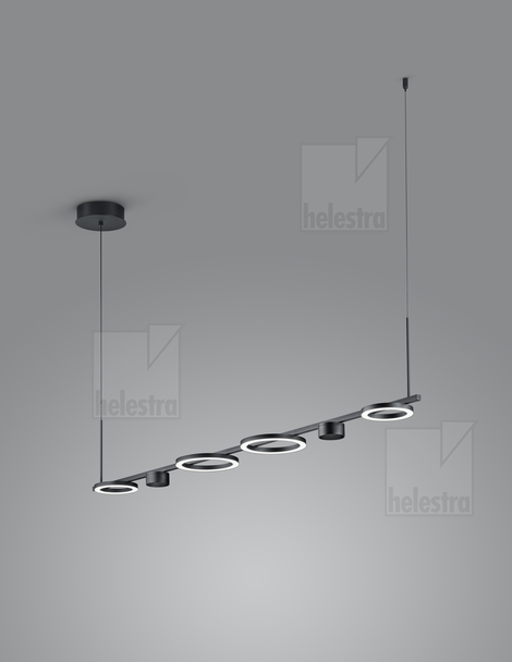 Helestra KAIROS  suspension lumineuse aluminium noir mat