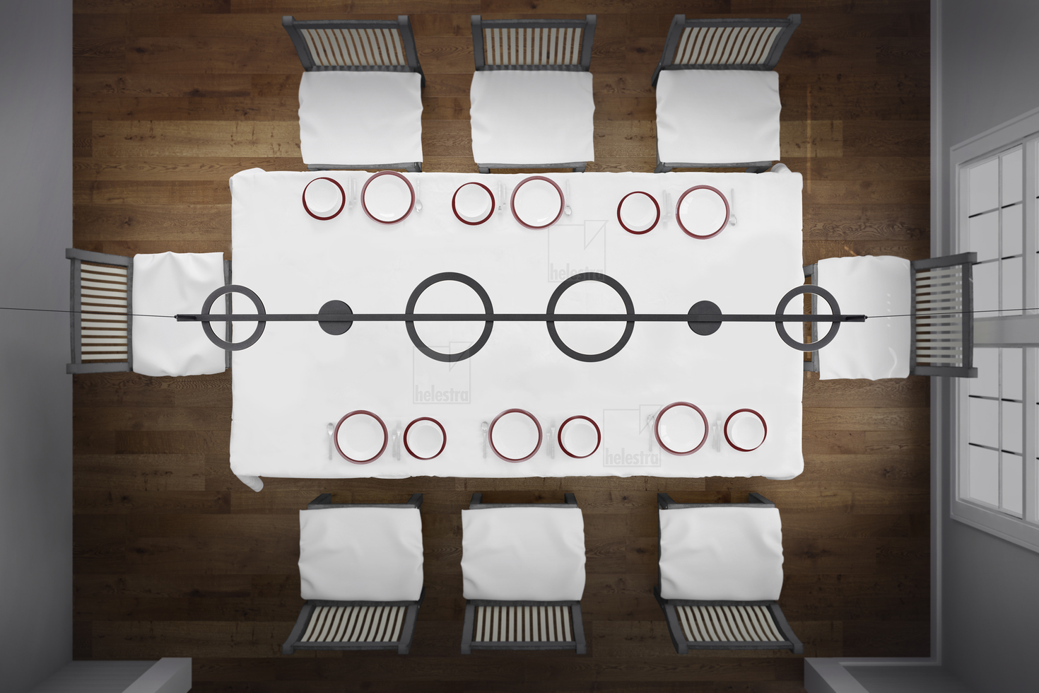 Helestra KAIROS  pendant luminaire aluminium mat black