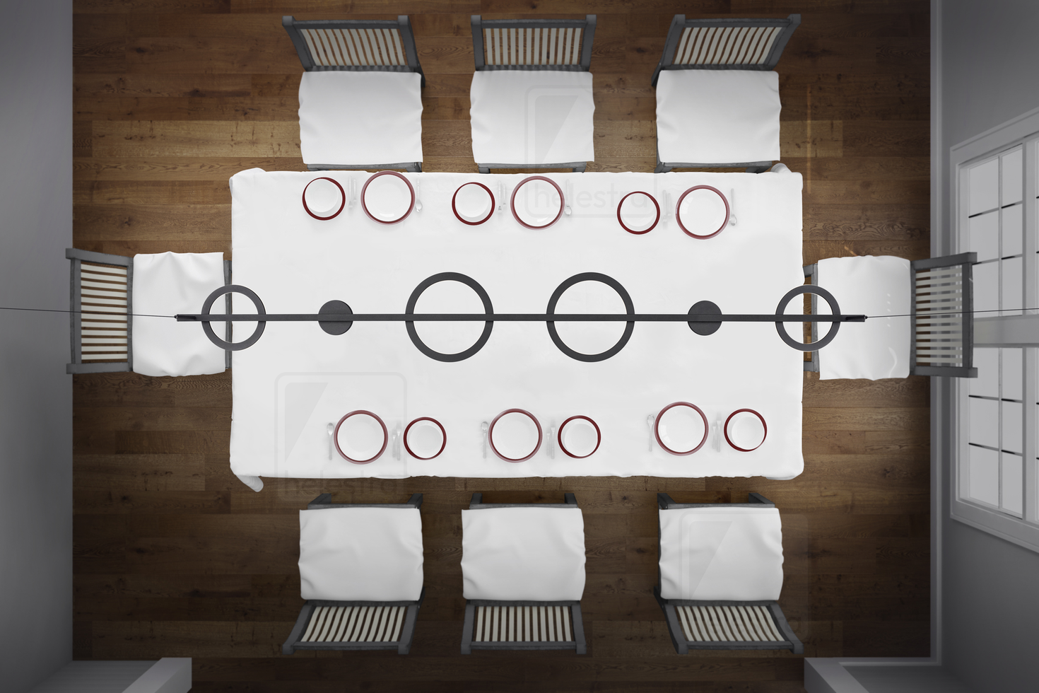 Helestra KAIROS  suspension lumineuse aluminium noir mat