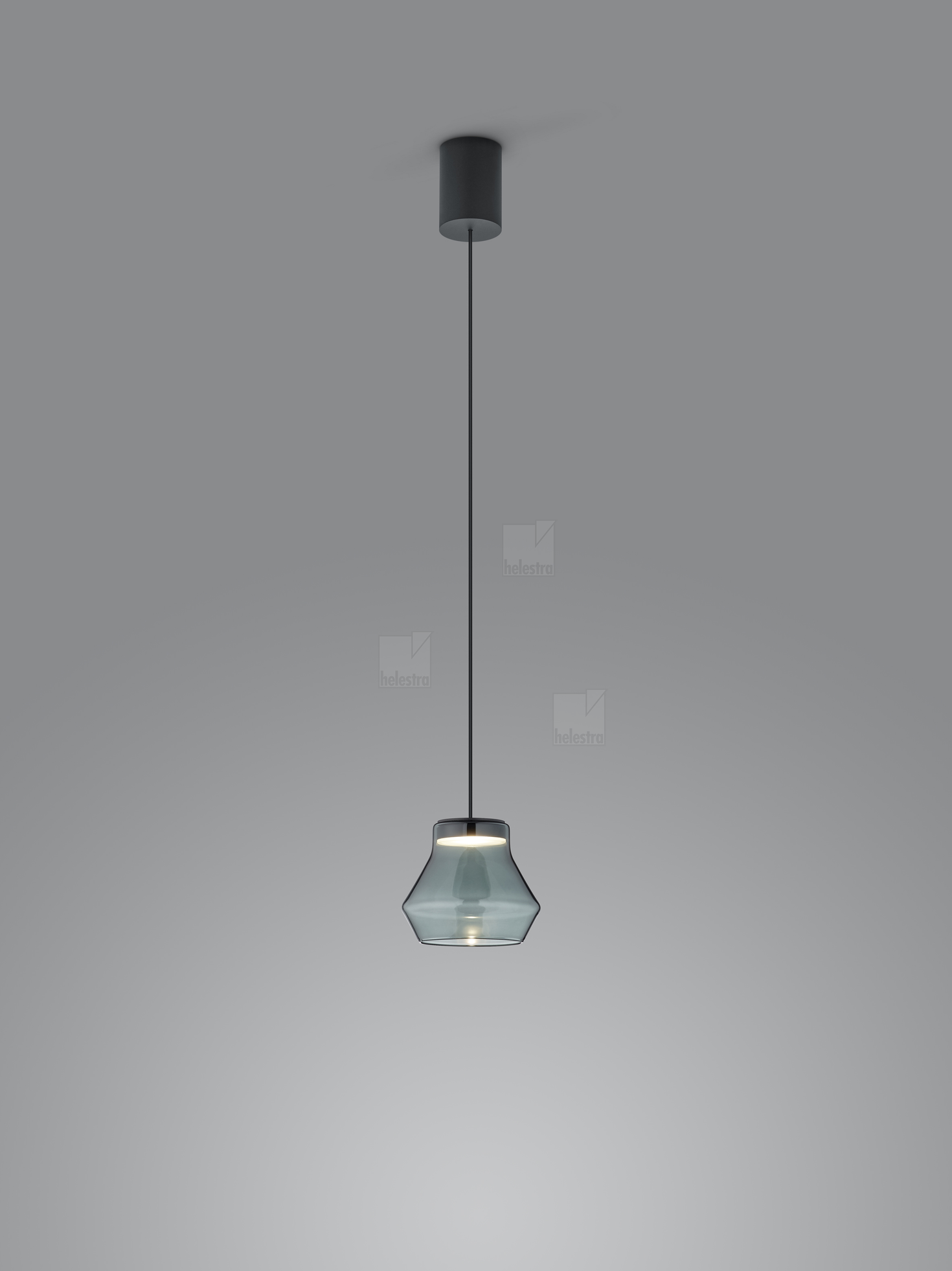 Helestra LETO  suspension lumineuse aluminium noir mat