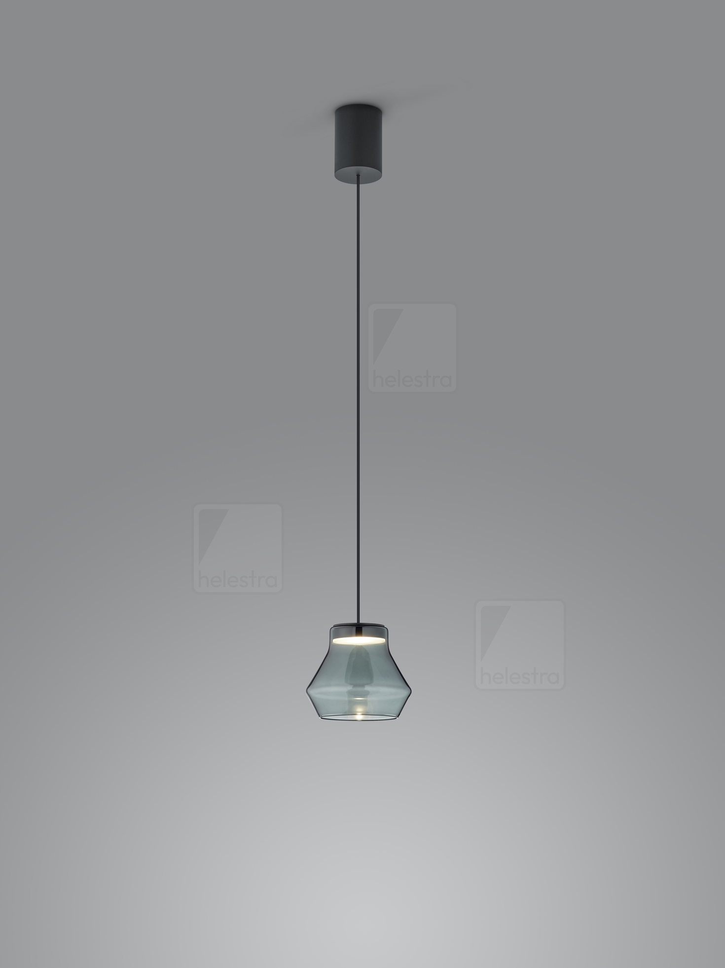 Helestra LETO  suspension lumineuse aluminium noir mat