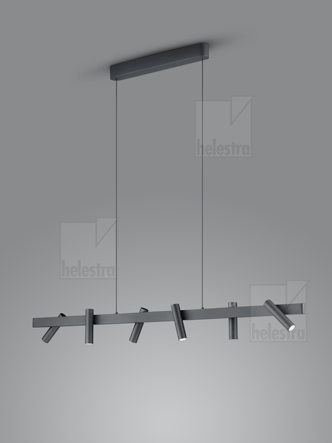 Helestra METIS  suspension lumineuse aluminium noir mat