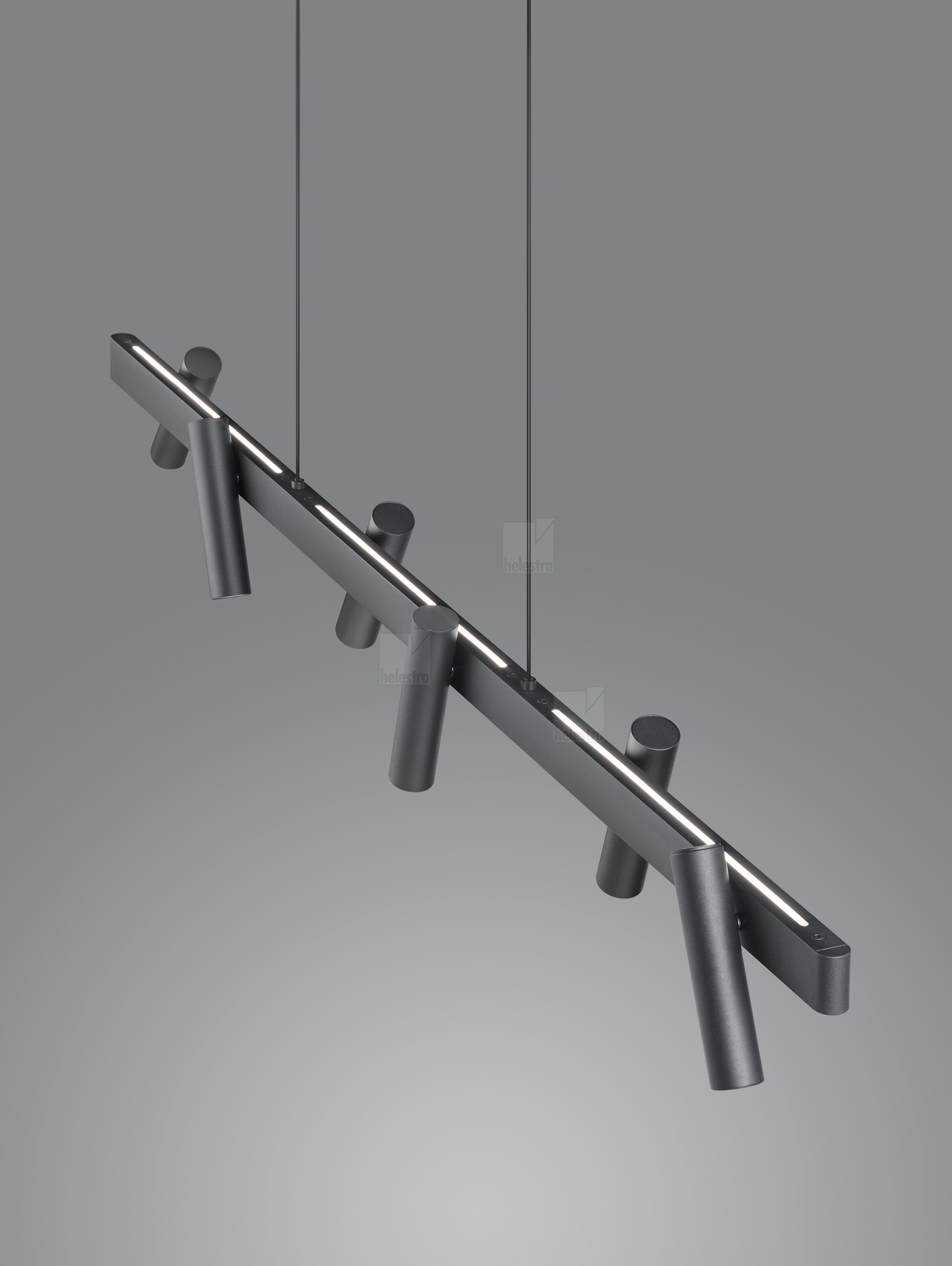 Helestra METIS  suspension lumineuse aluminium noir mat