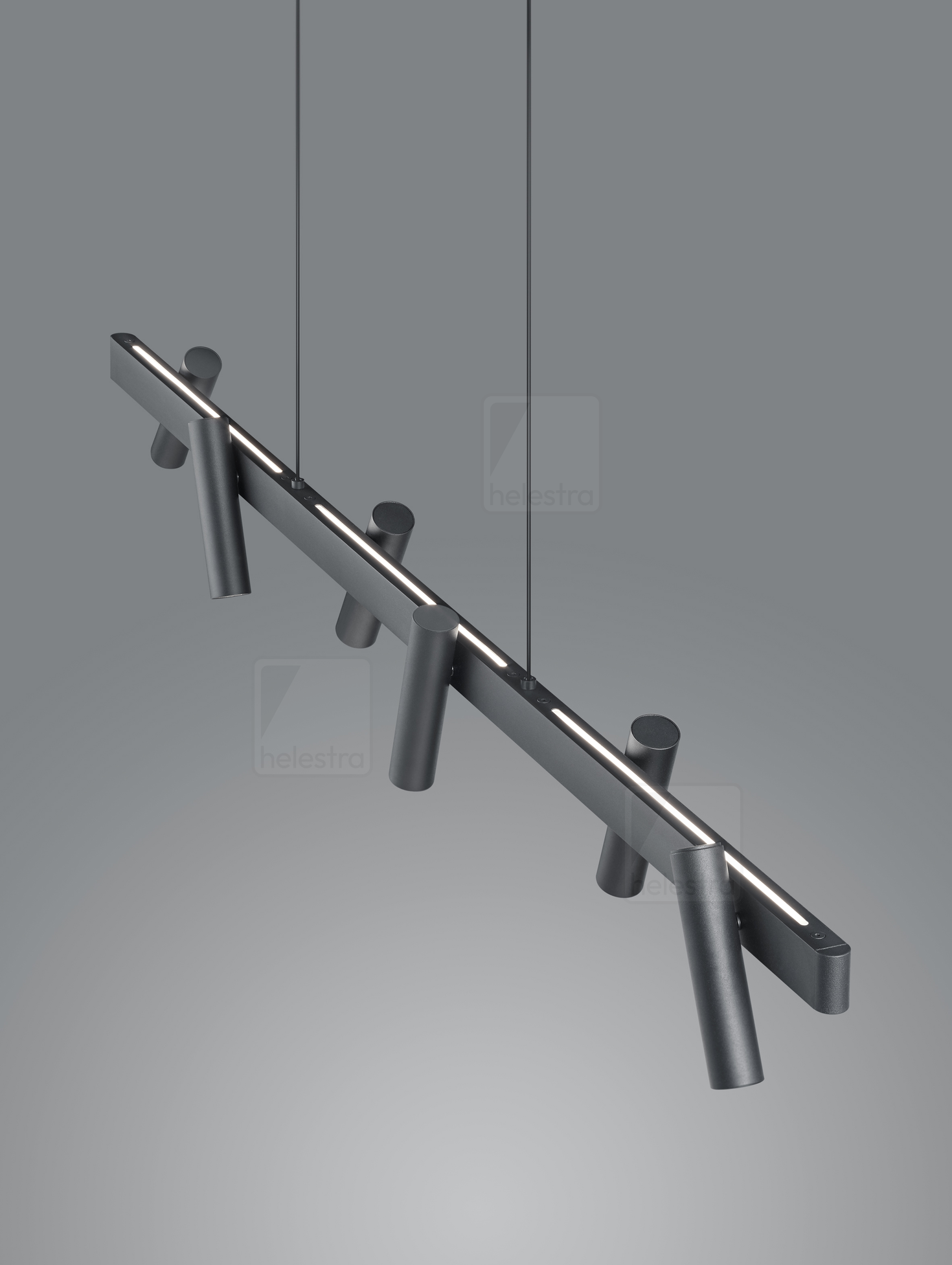 Helestra METIS  suspension lumineuse aluminium noir mat