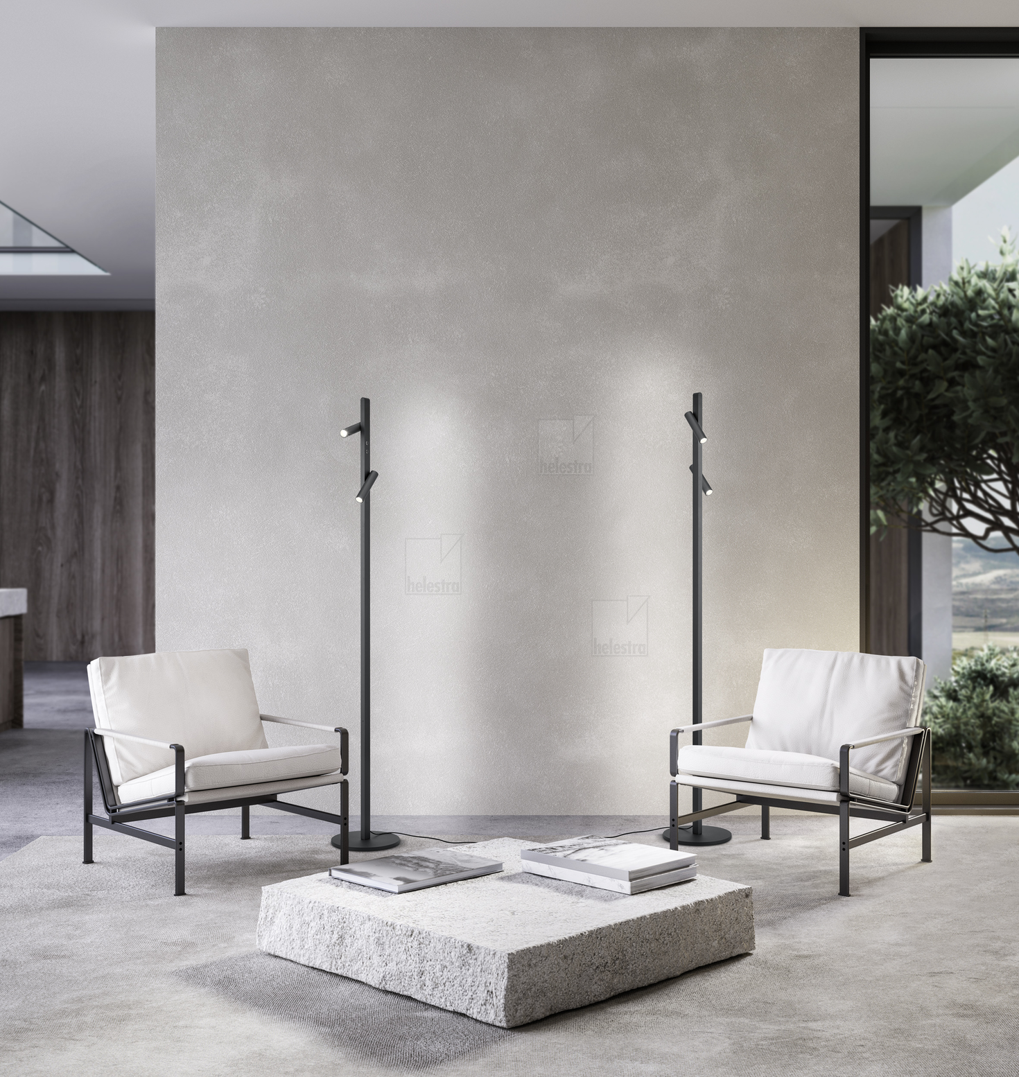 Helestra METIS  lampadaire aluminium noir mat