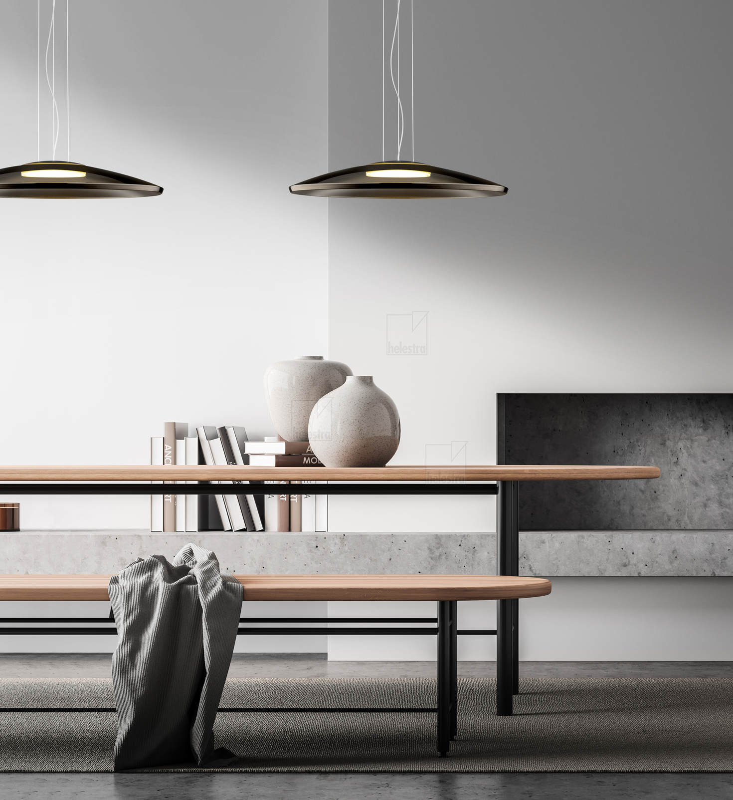Helestra PINA  Pendelleuchte Aluminium mattschwarz