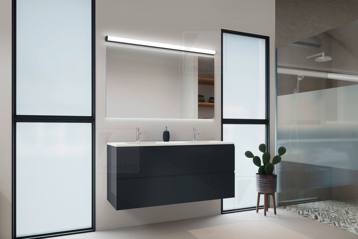 Helestra PONTO  wall luminaire aluminium mat black