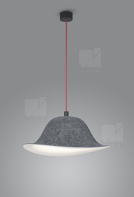 Helestra SEAM  Pendelleuchte Aluminium mattschwarz - rot