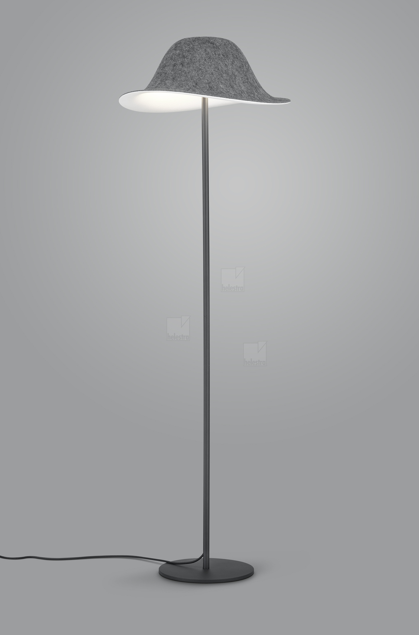 Helestra SEAM  floor luminaire steel mat black