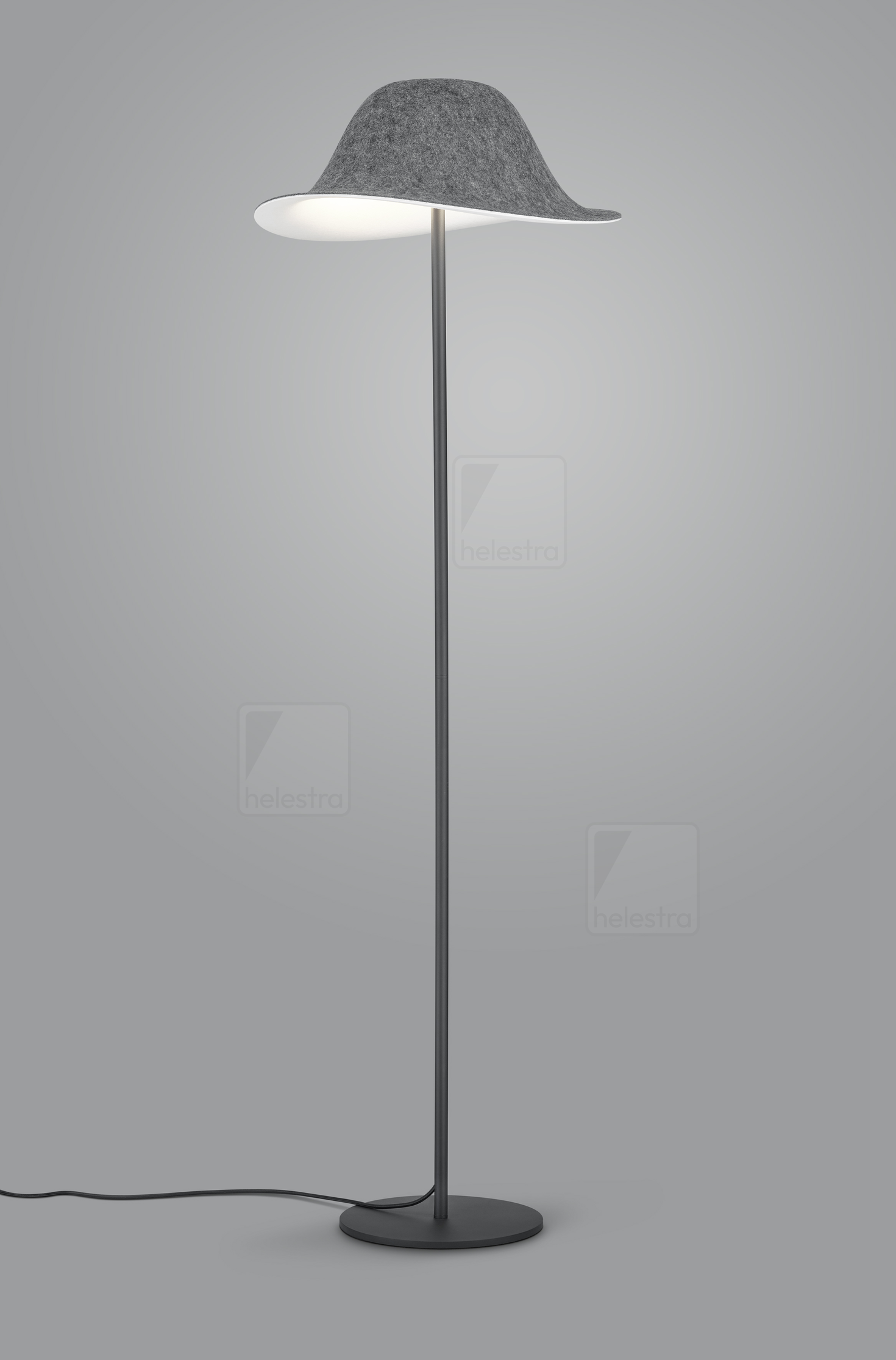 Helestra SEAM  floor luminaire steel mat black