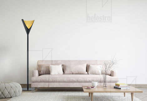 Helestra URIA  lampadaire Acier noir - or