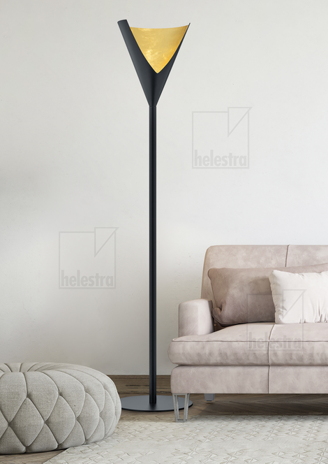 Helestra URIA  floor luminaire steel black -gold