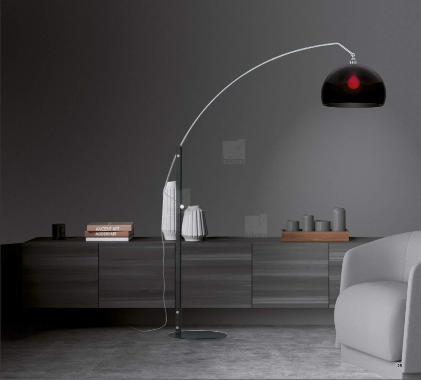 Helestra DORO  lampadaire Acier noir mat - chrome