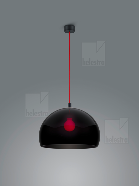 Helestra DORO  pendant luminaire aluminium mat black - red