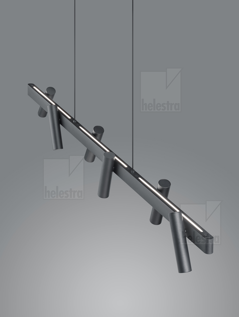 Helestra METIS  Pendelleuchte Aluminium mattschwarz