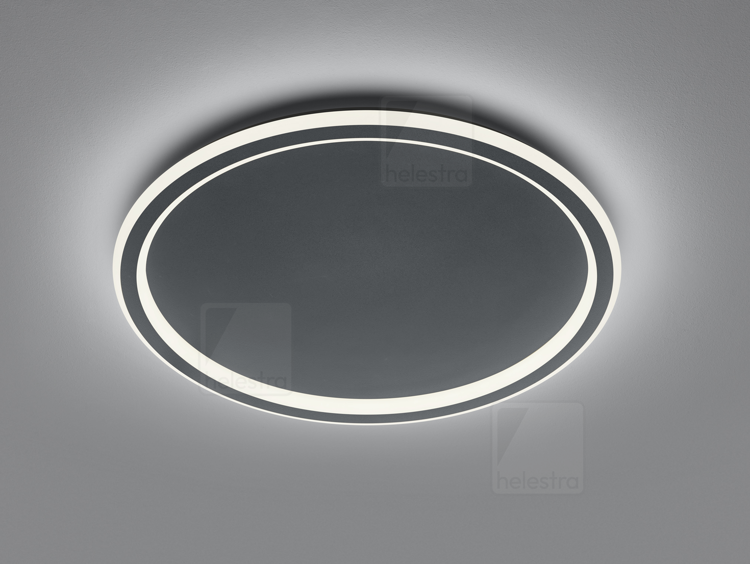 Helestra SAO  lampada soffitto acciaio nero opaco