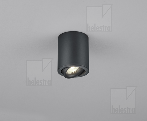 Helestra TUDO  Deckenleuchte Aluminium mattschwarz