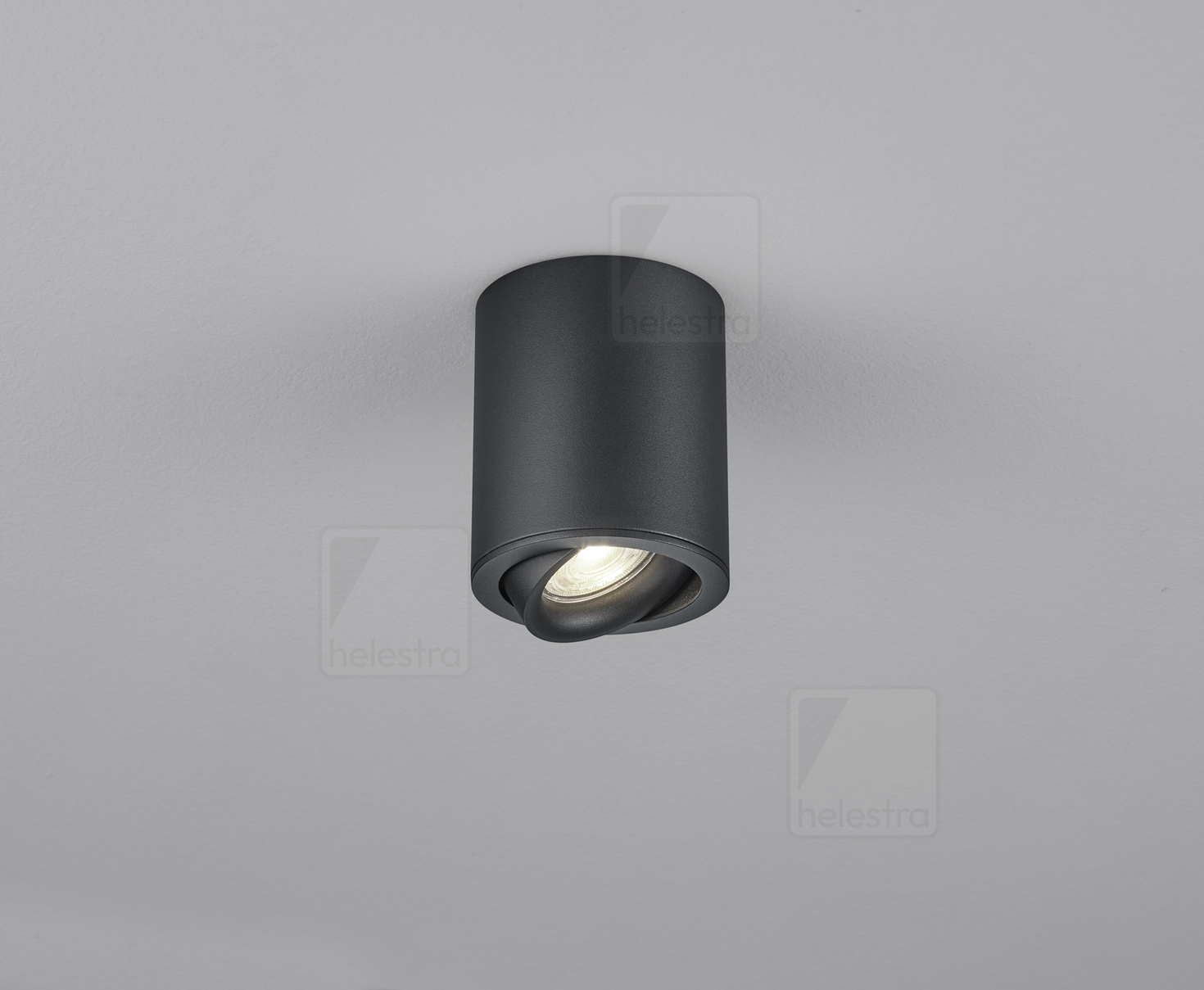 Helestra TUDO  Deckenleuchte Aluminium mattschwarz