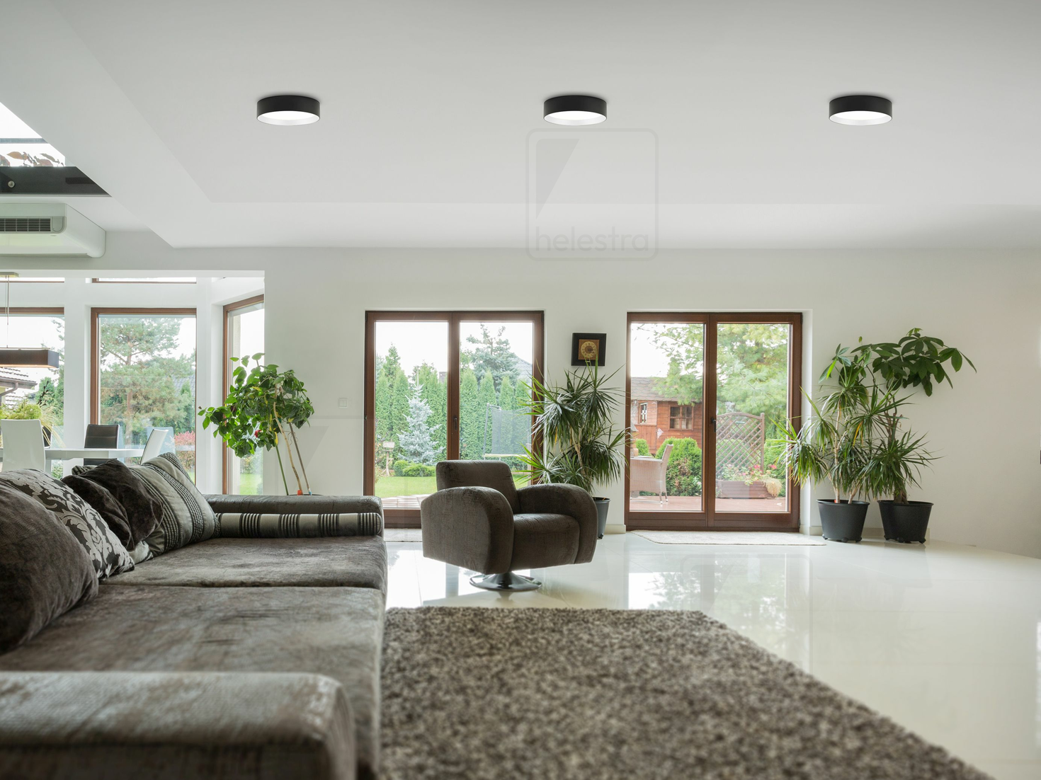 Helestra ENIO  Plafonnier aluminium noir mat