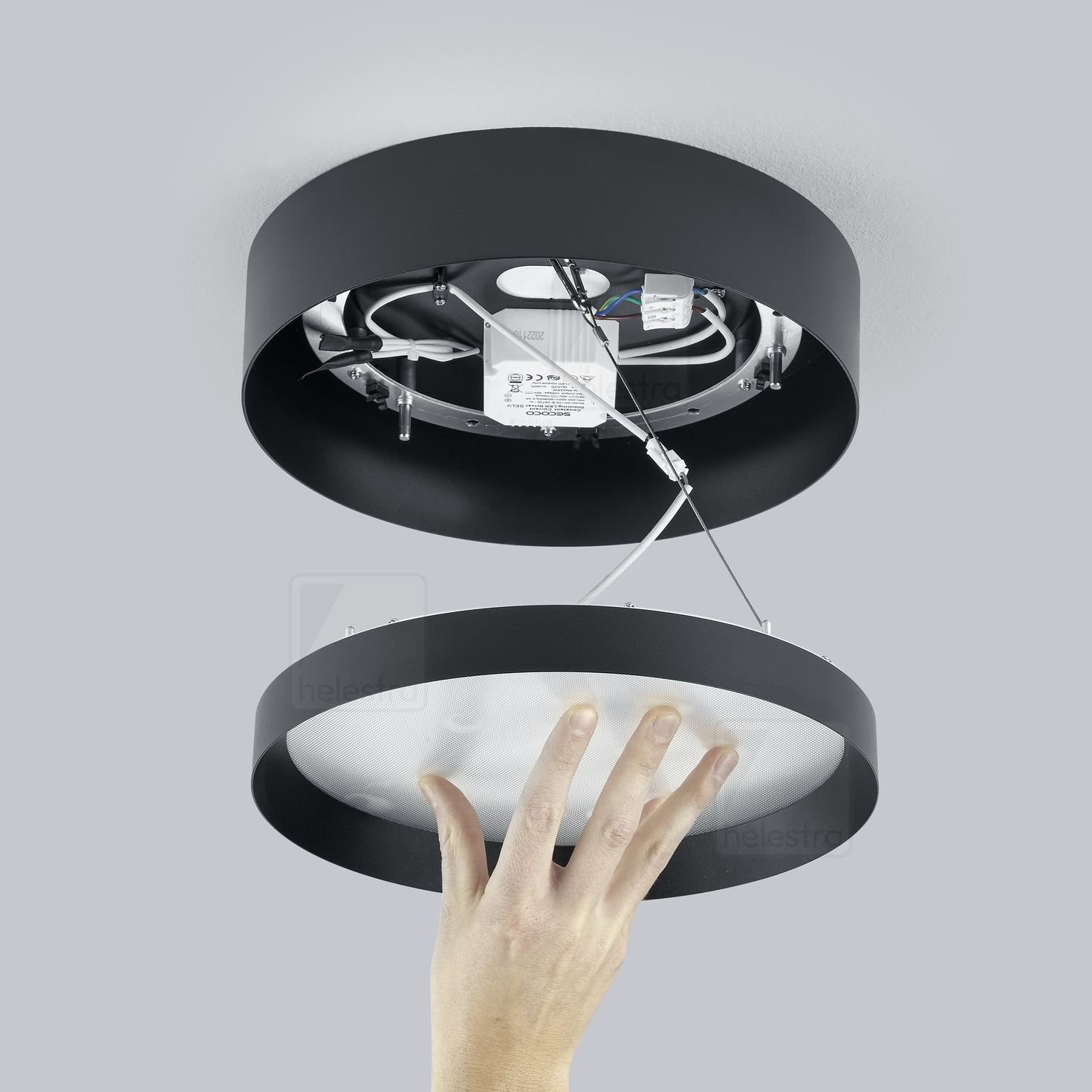 Helestra ENIO  Plafonnier aluminium schwarz - weiss