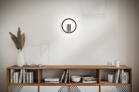 Helestra CHAZ  applique aluminium noir - or