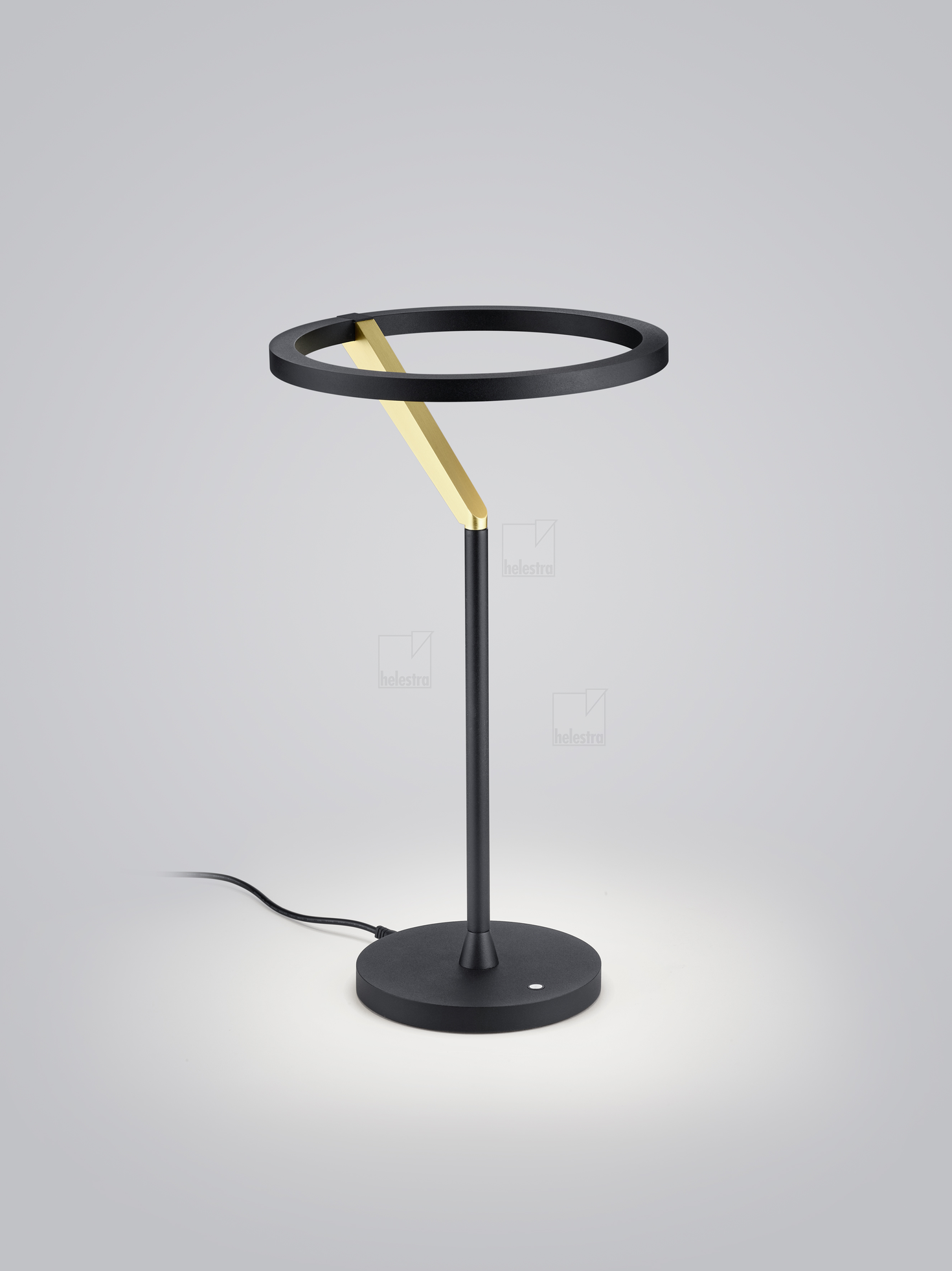Helestra CHAZ  lampe de table aluminium noir - or