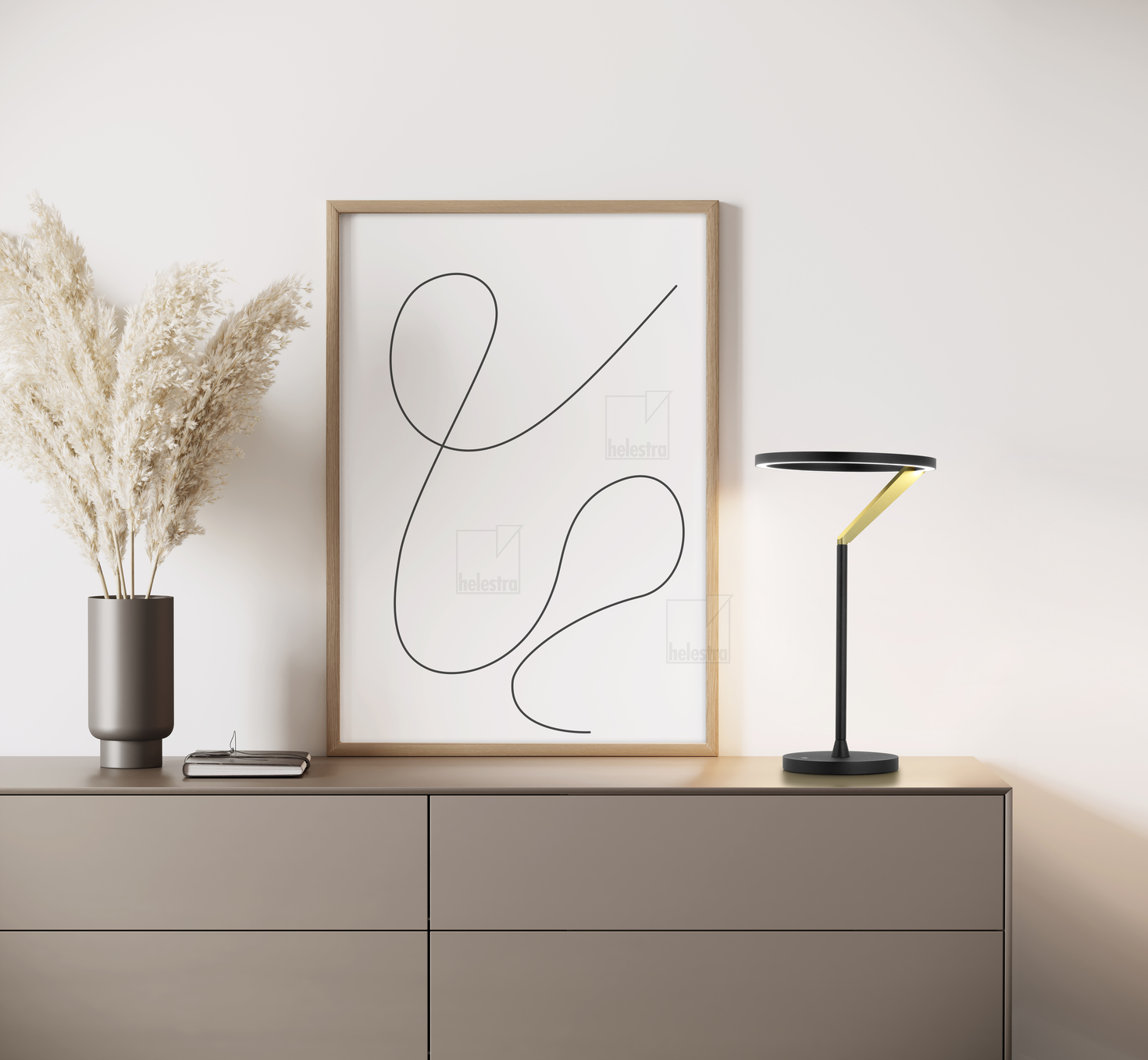 Helestra CHAZ  lampe de table aluminium noir - or