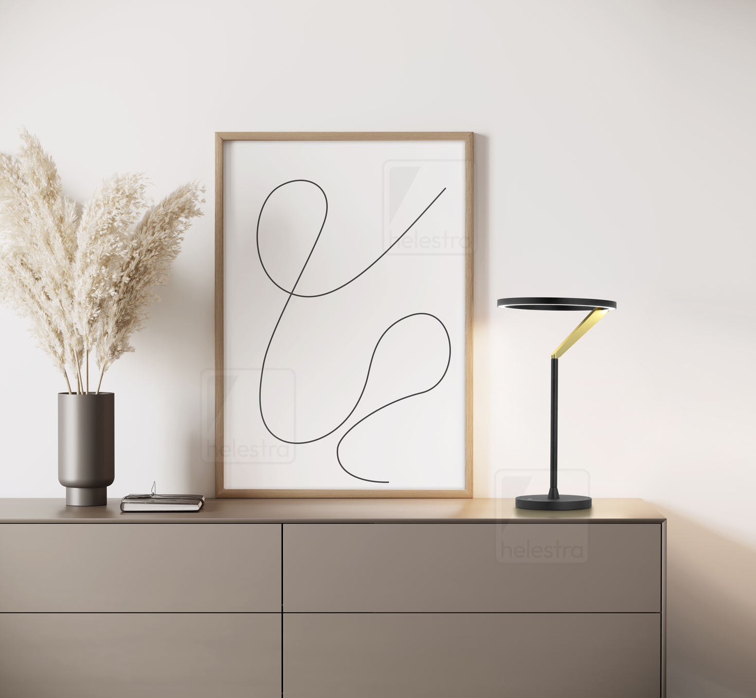 Helestra CHAZ  table luminaire aluminium black -gold