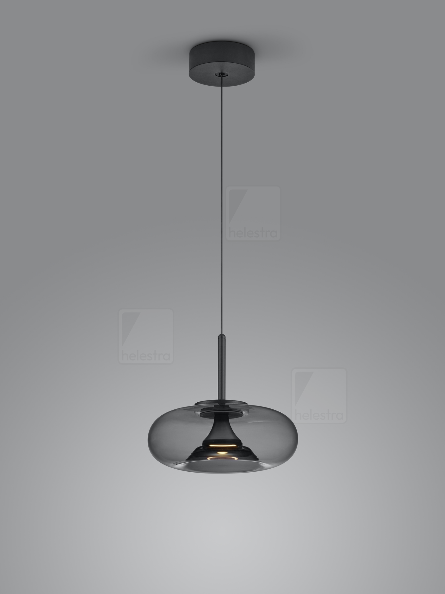 Helestra CLAIR  pendant luminaire aluminium mat black