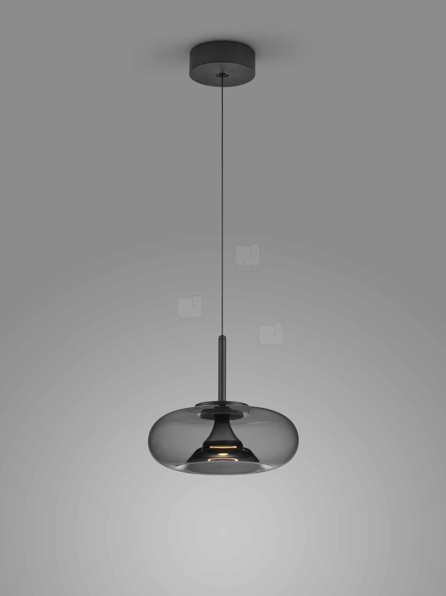 Helestra CLAIR  pendant luminaire aluminium mat black