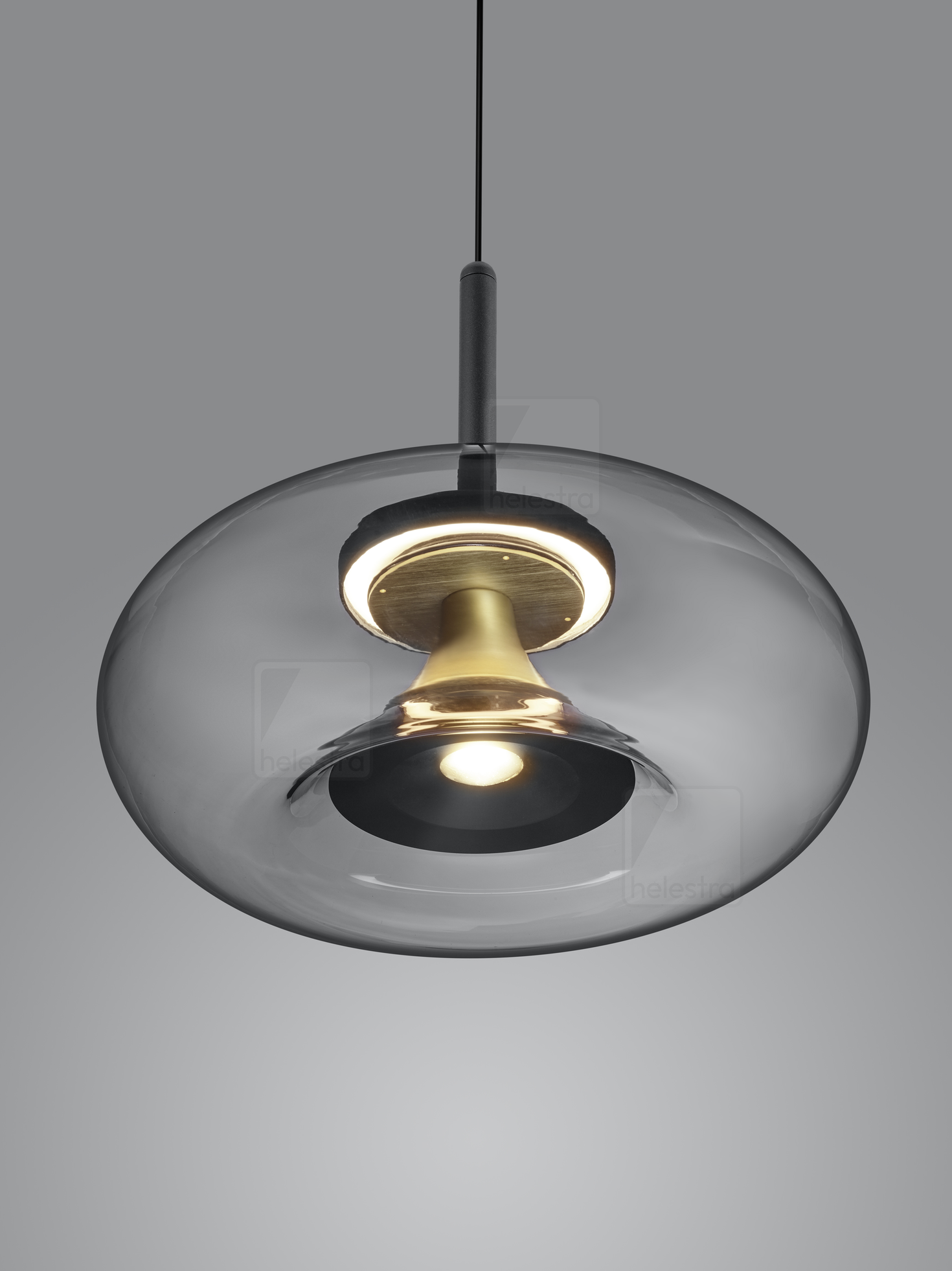 Helestra CLAIR  pendant luminaire aluminium black -gold