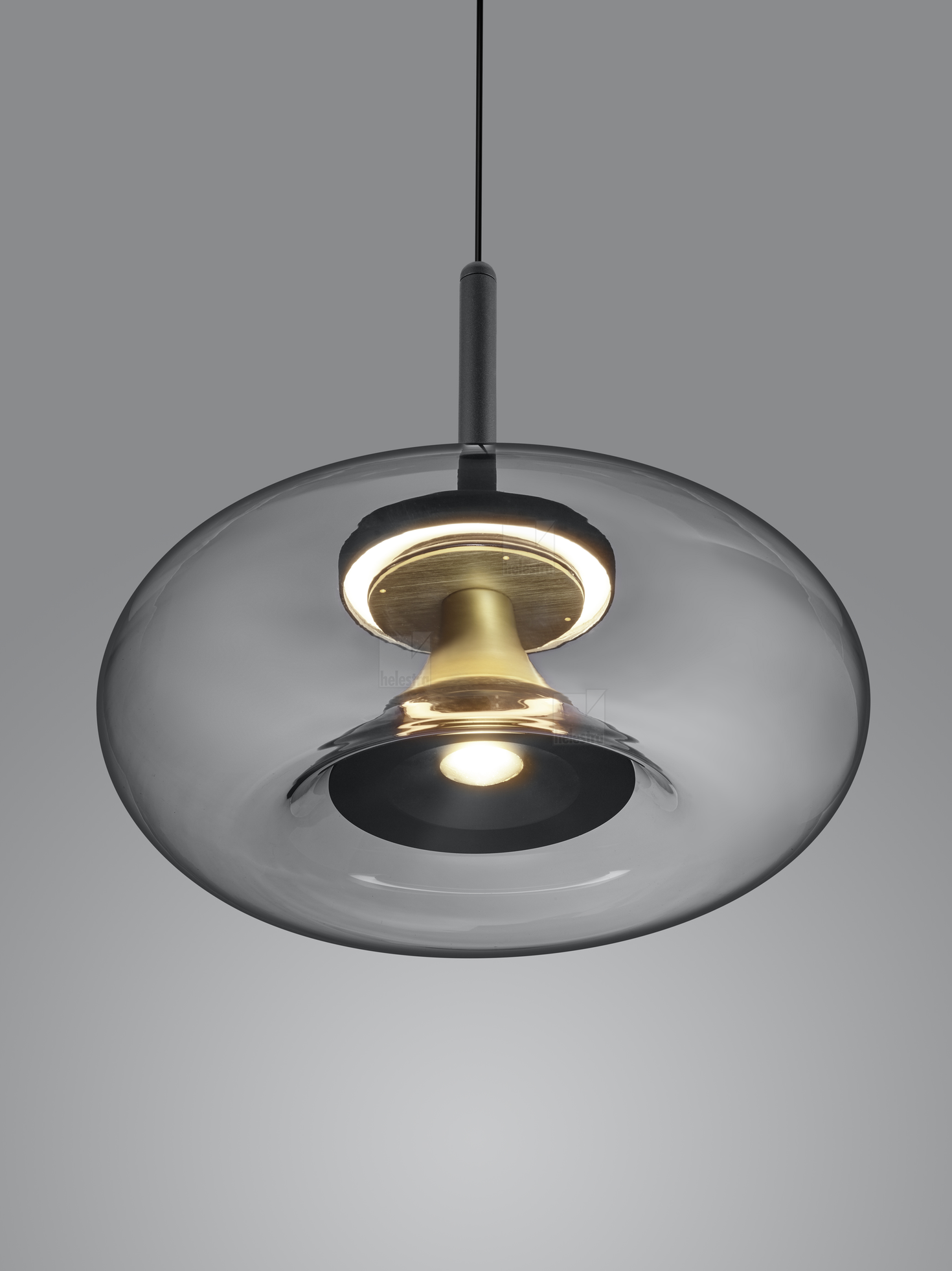 Helestra CLAIR  pendant luminaire aluminium black -gold