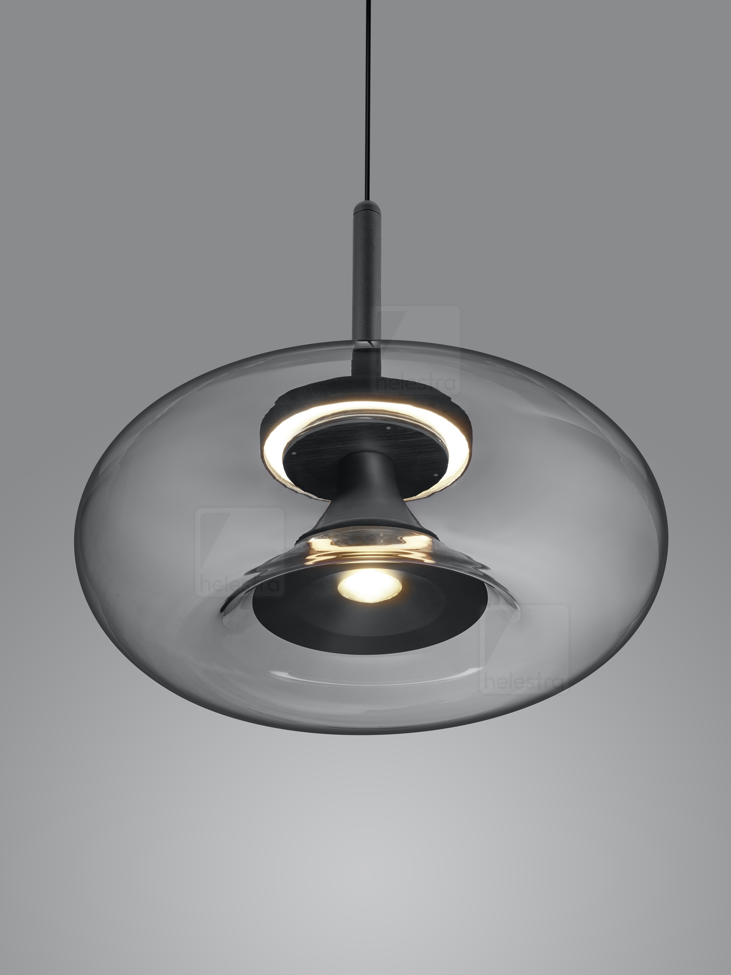 Helestra CLAIR  pendant luminaire aluminium mat black
