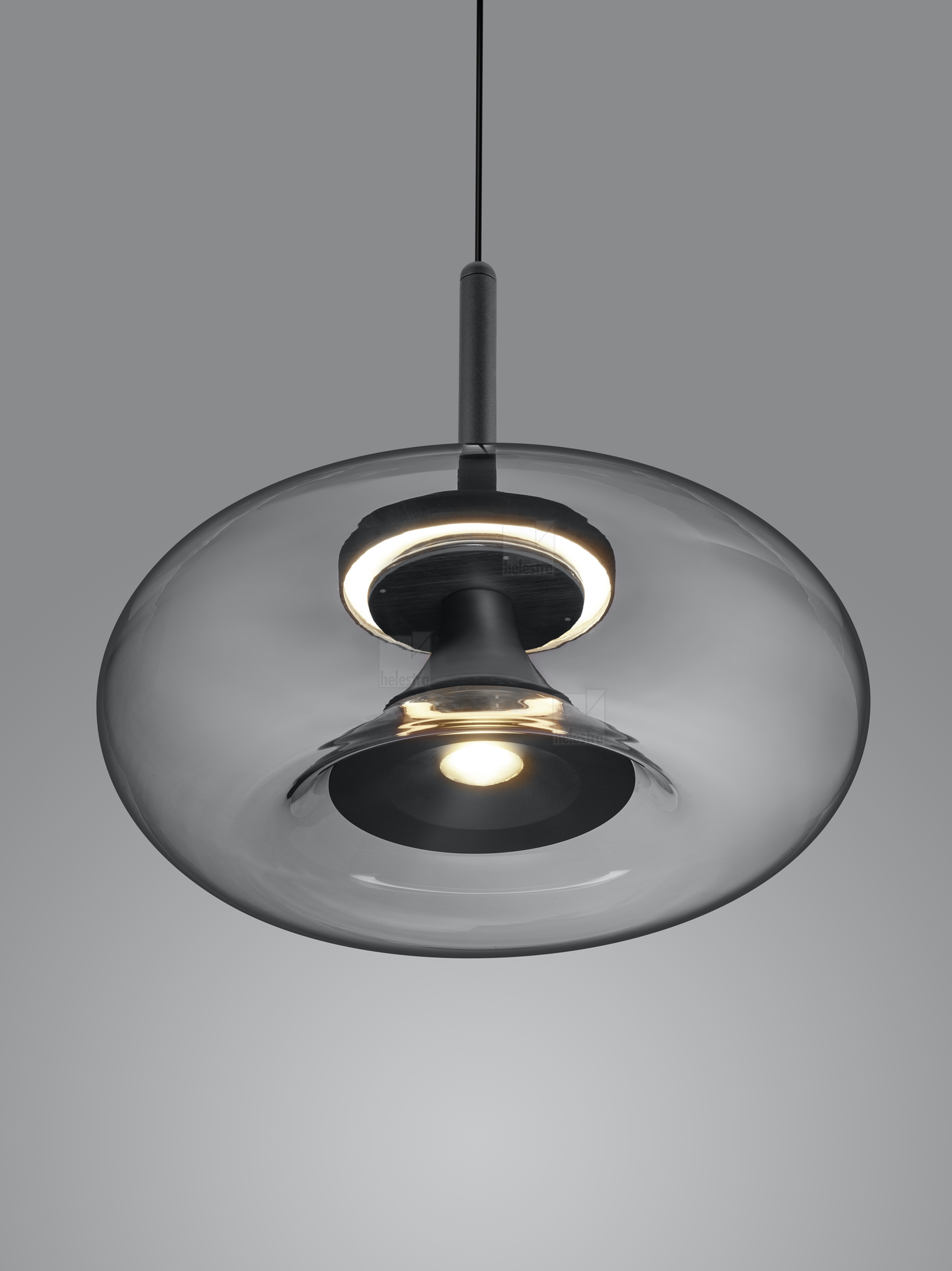 Helestra CLAIR  pendant luminaire aluminium mat black