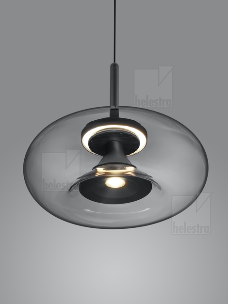 Helestra CLAIR  pendant luminaire aluminium mat black