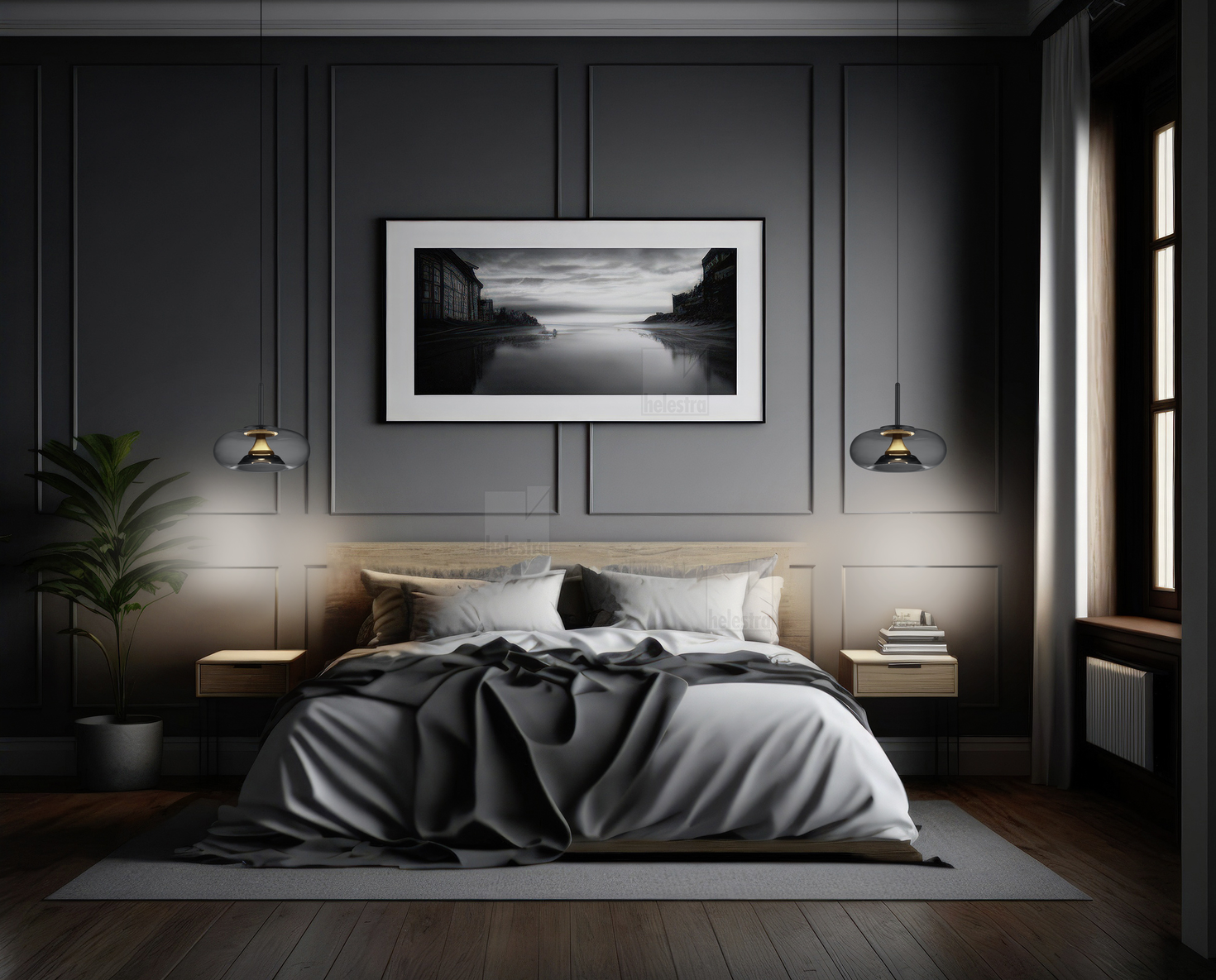 Helestra CLAIR  pendant luminaire aluminium black -gold