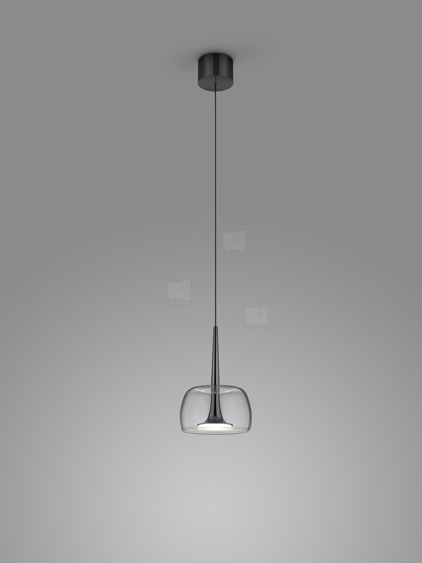Helestra FLUTE  pendant luminaire aluminium black chrome