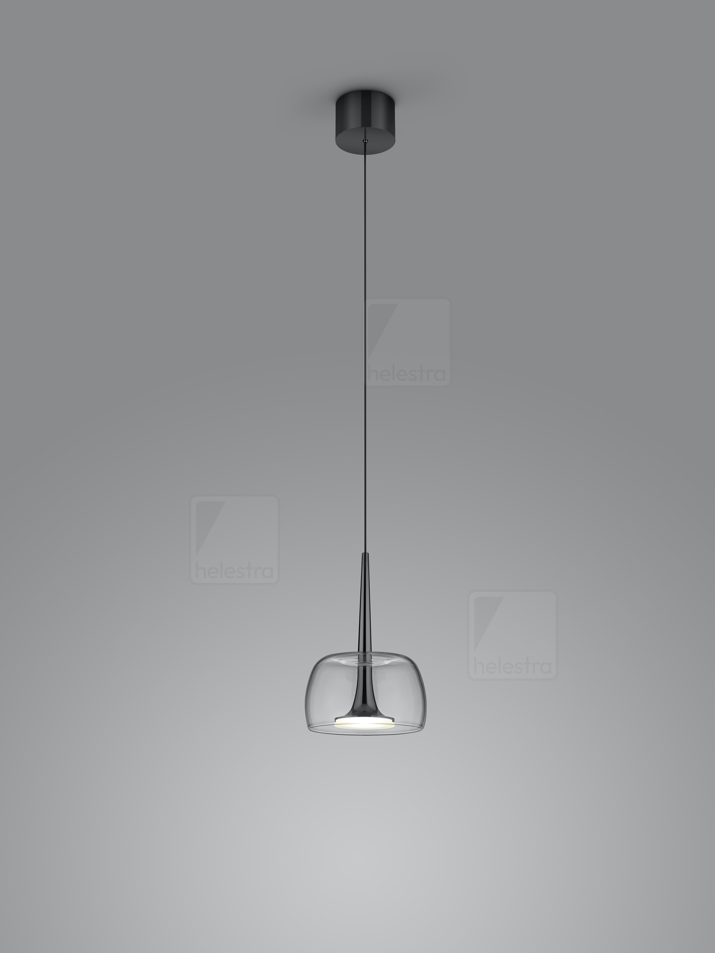 Helestra FLUTE  Pendelleuchte Aluminium schwarzchrom