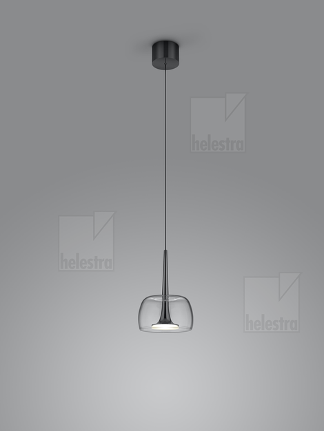 Helestra FLUTE  lampada a sospensione alluminio schwarzchrom