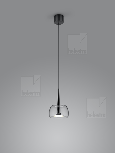 Helestra FLUTE  suspension lumineuse aluminium schwarzchrom