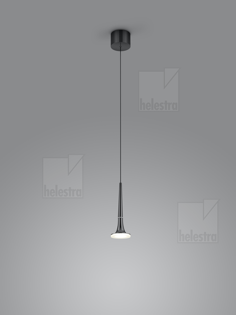 Helestra FLUTE  Pendelleuchte Aluminium schwarzchrom