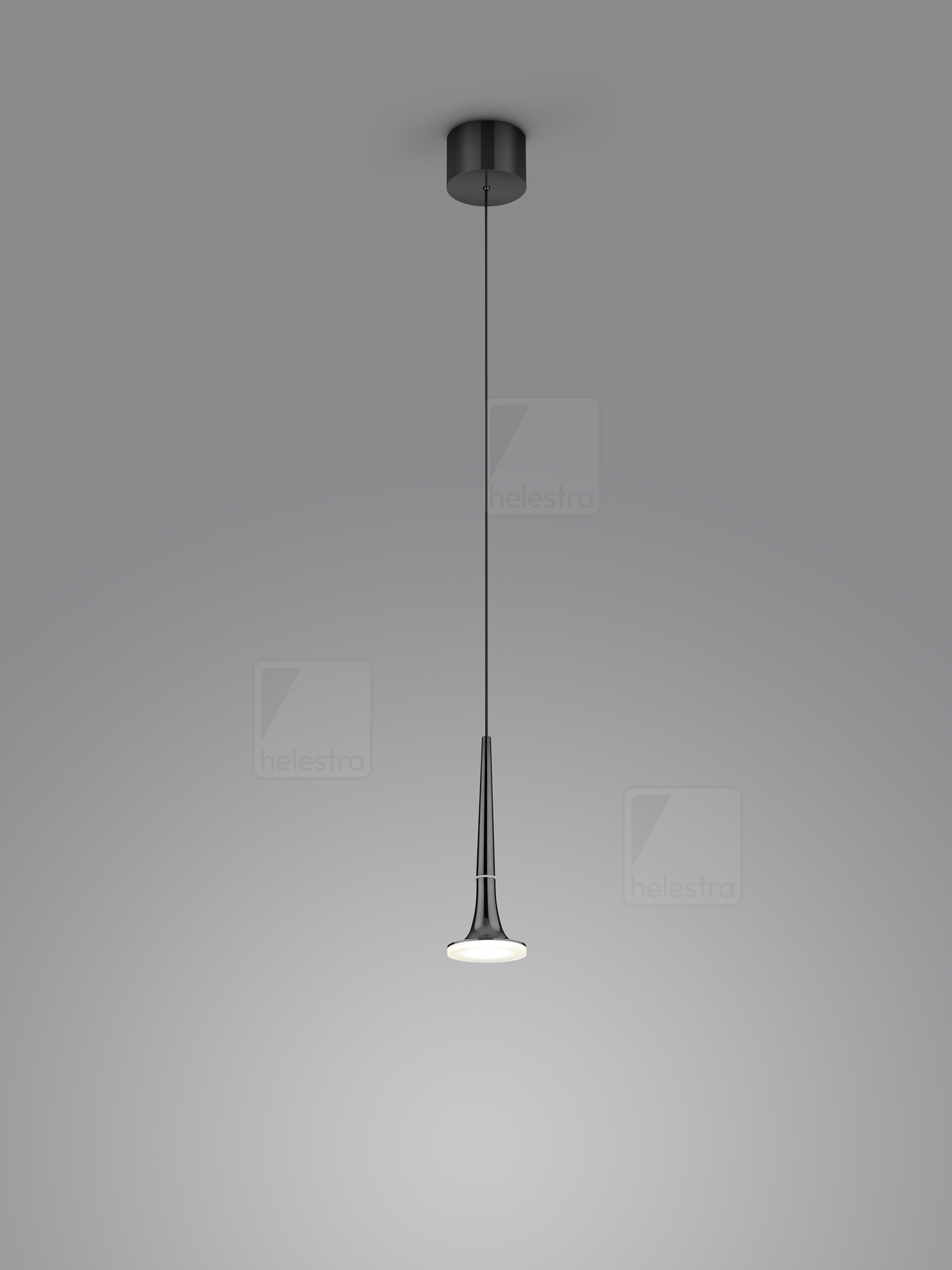 Helestra FLUTE  Pendelleuchte Aluminium schwarzchrom