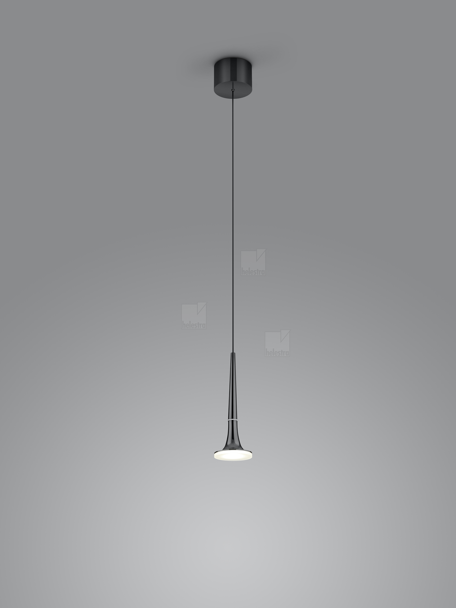 Helestra FLUTE  pendant luminaire aluminium black chrome