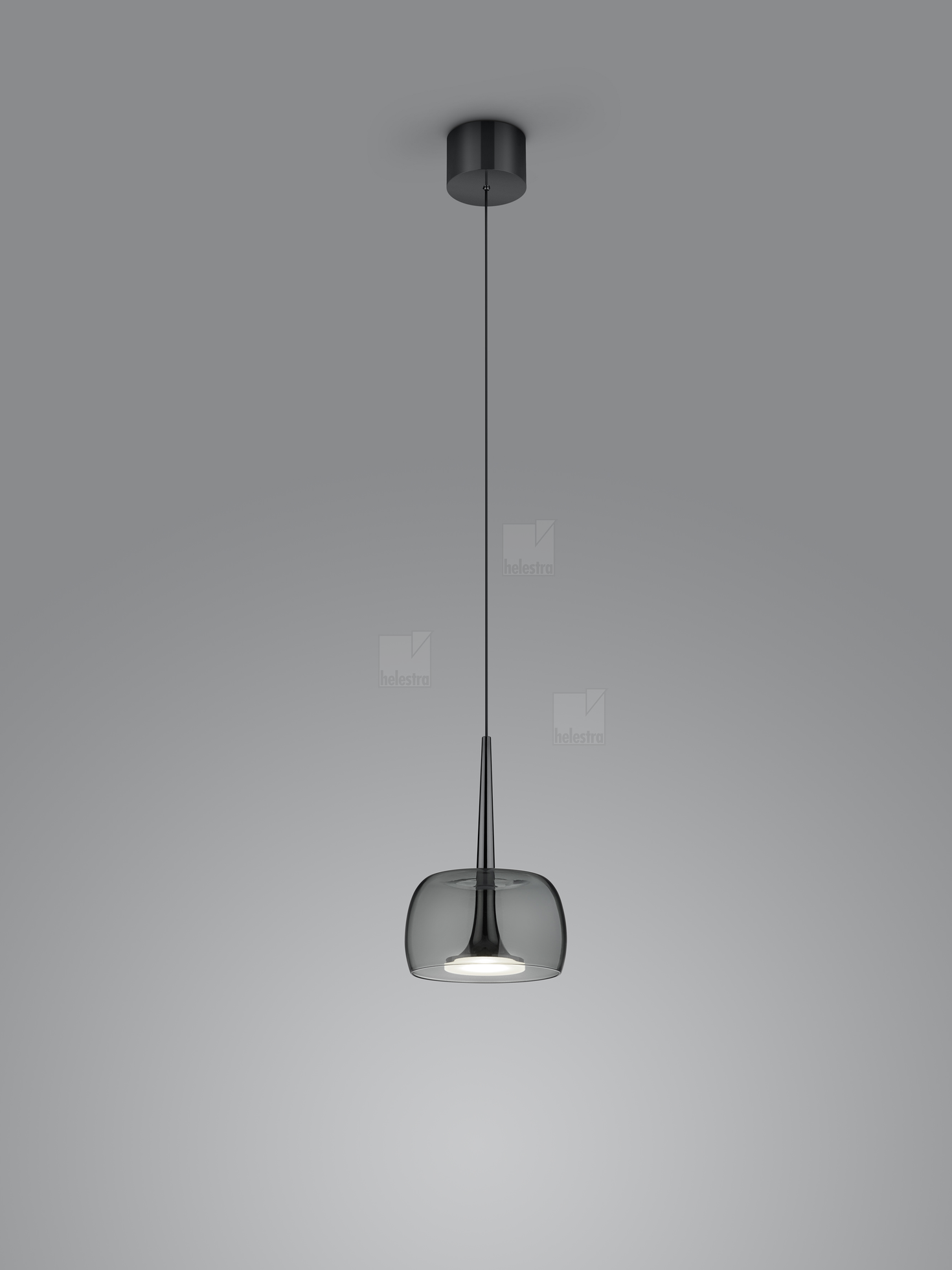 Helestra FLUTE  pendant luminaire aluminium black chrome