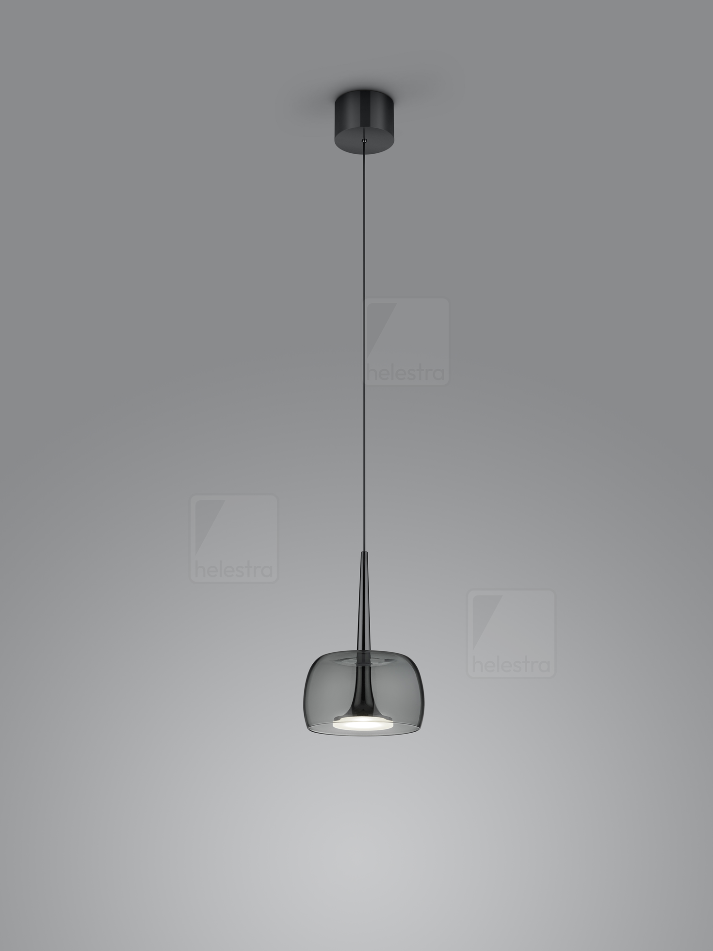Helestra FLUTE  pendant luminaire aluminium black chrome