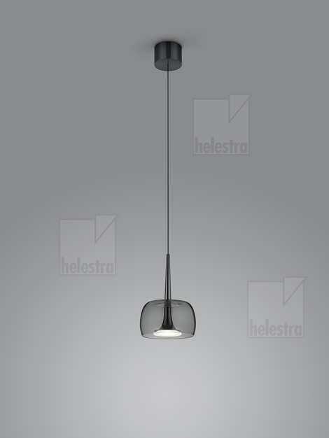 Helestra FLUTE  suspension lumineuse aluminium schwarzchrom