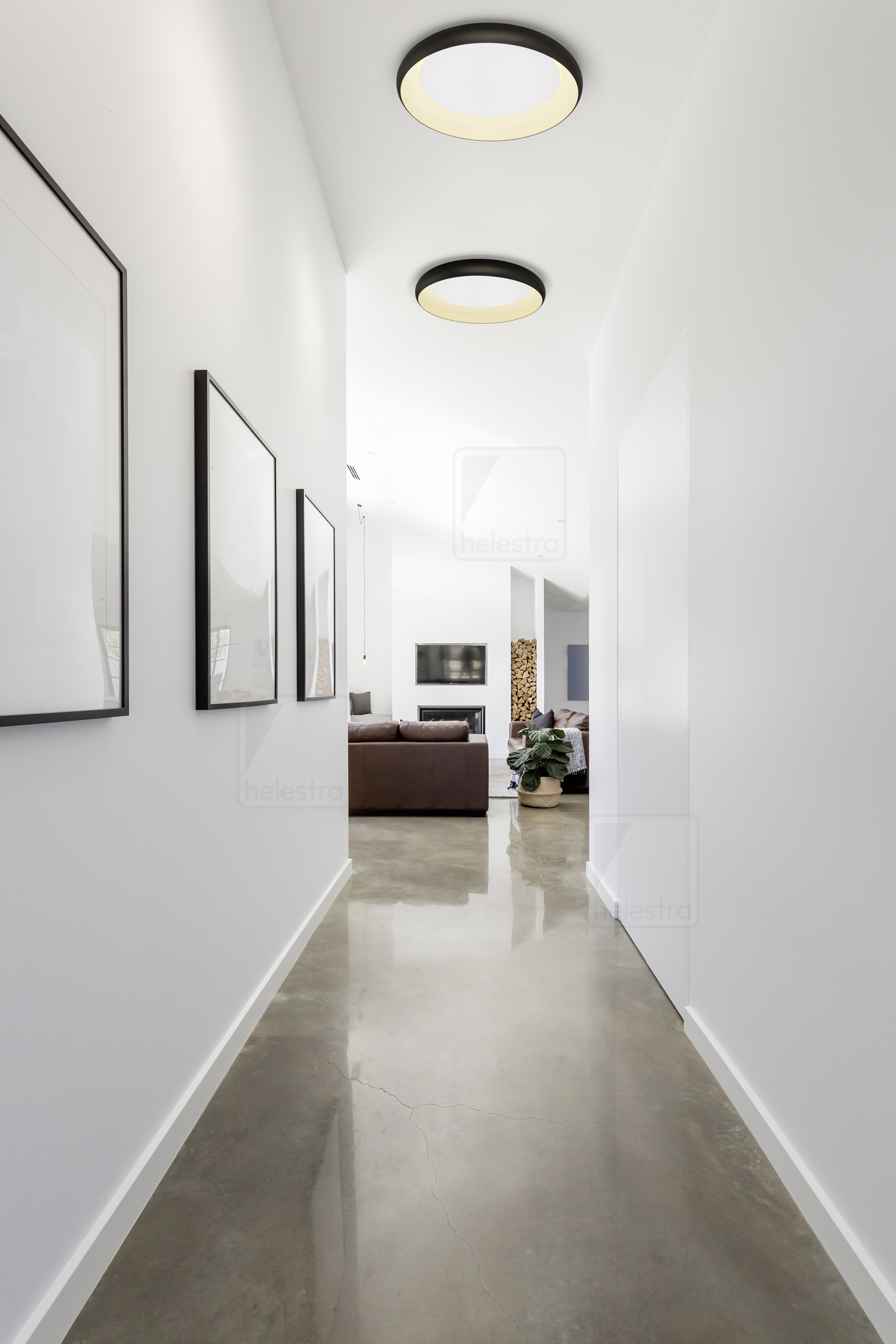 Helestra HELEN  Plafonnier aluminium noir- blanc