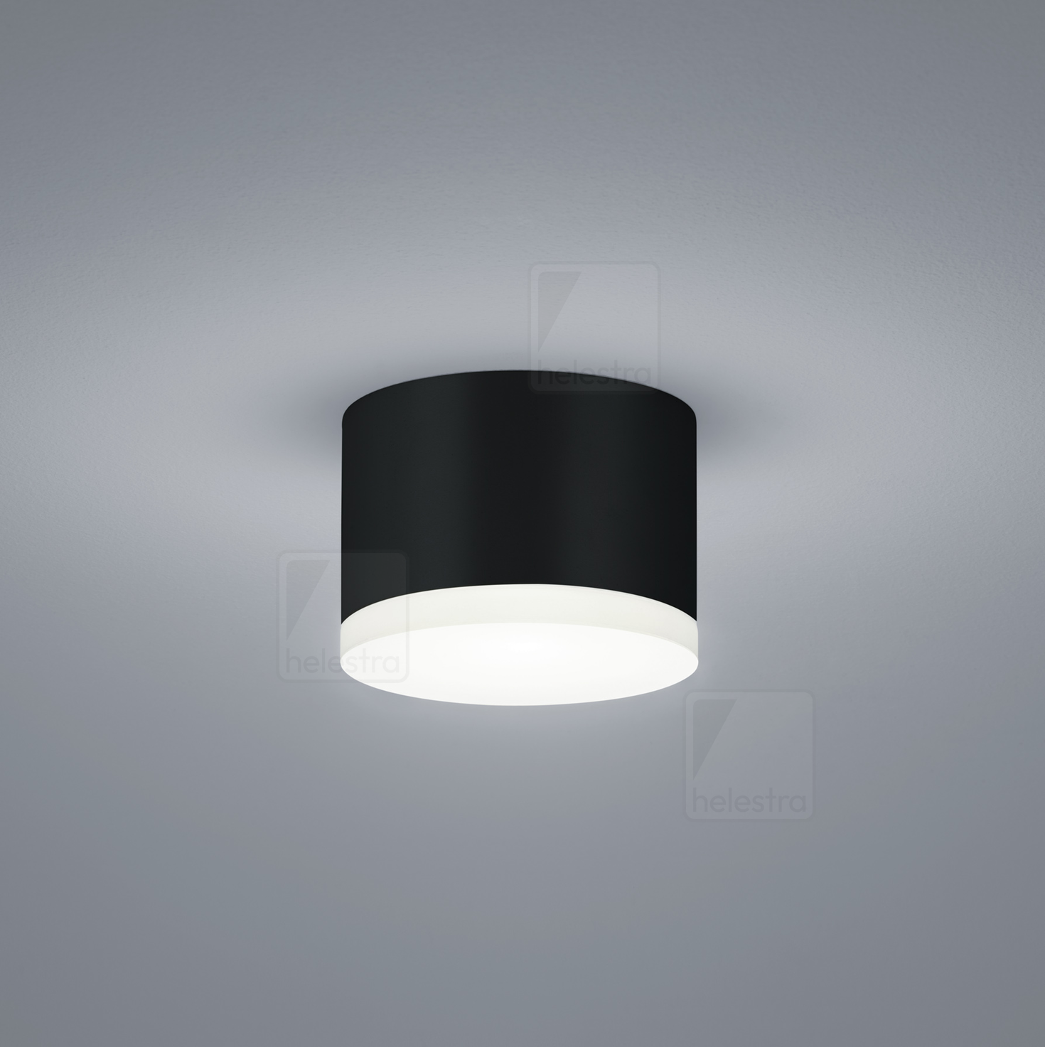 Helestra PALA  Plafonnier aluminium noir mat