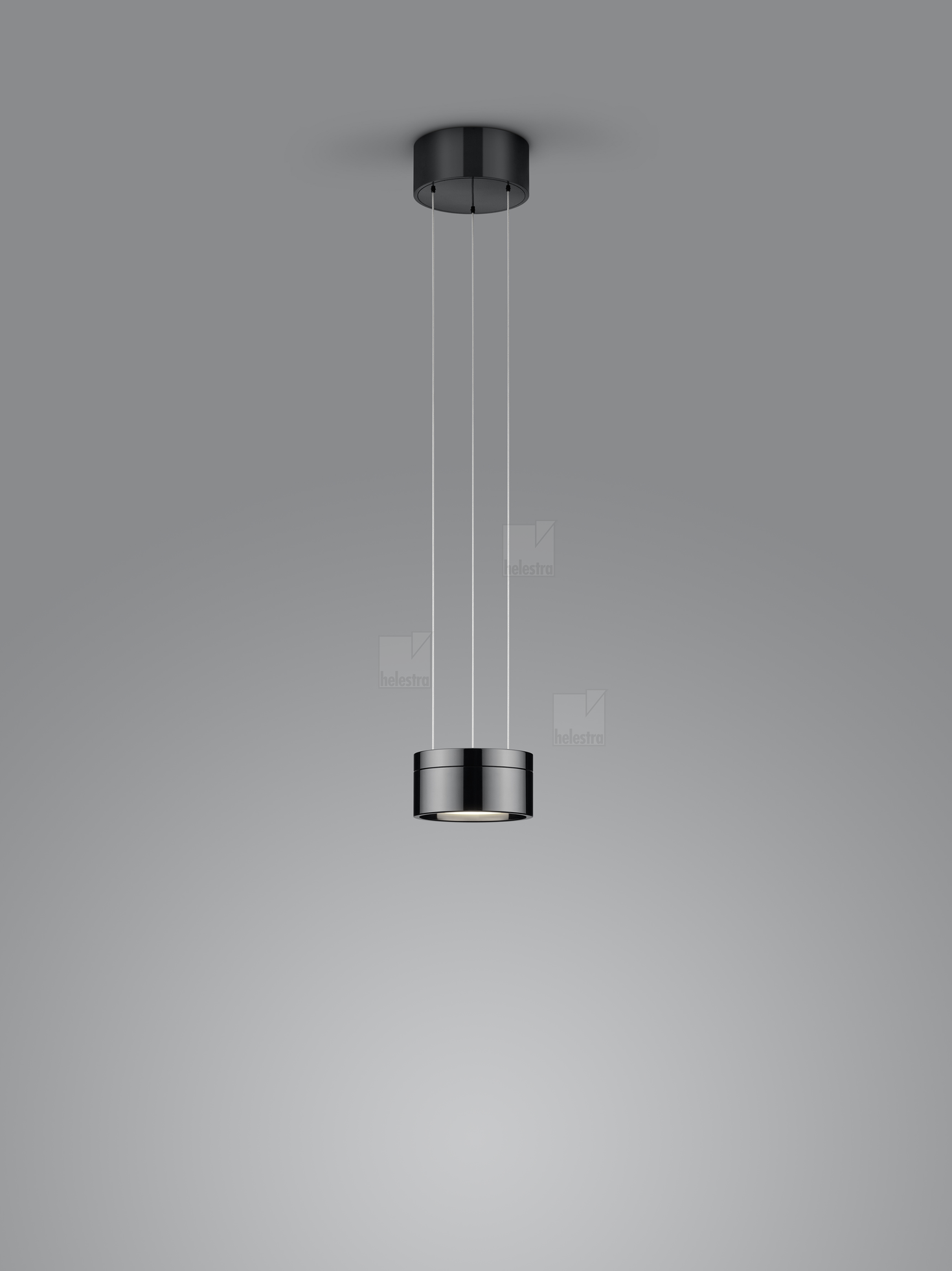 Helestra ROMO  suspension lumineuse aluminium noir-chrome