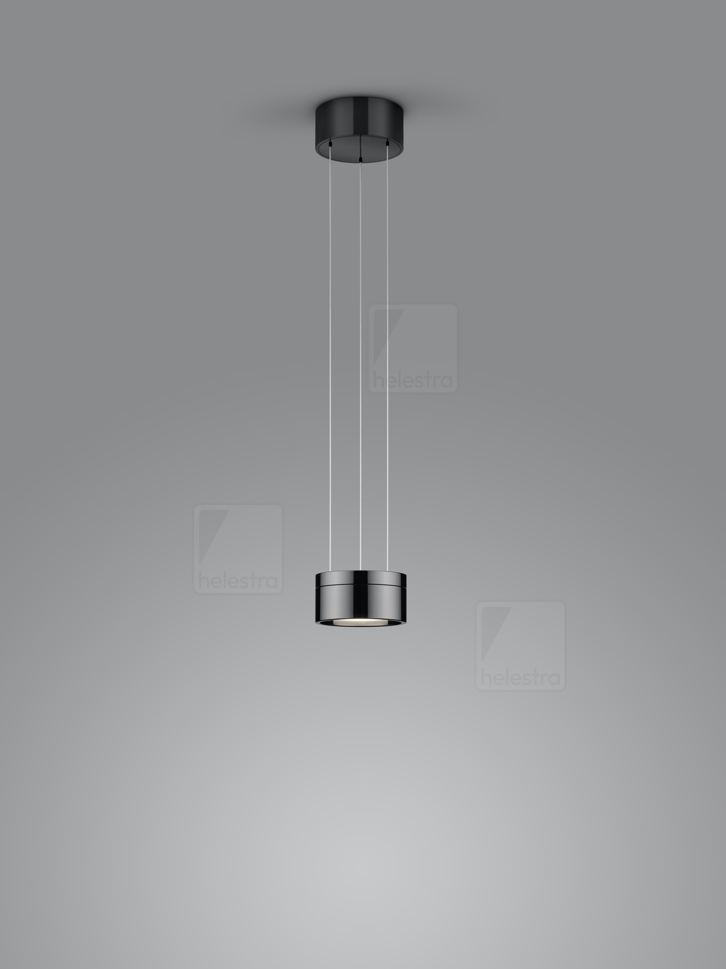 Helestra ROMO  suspension lumineuse aluminium noir-chrome